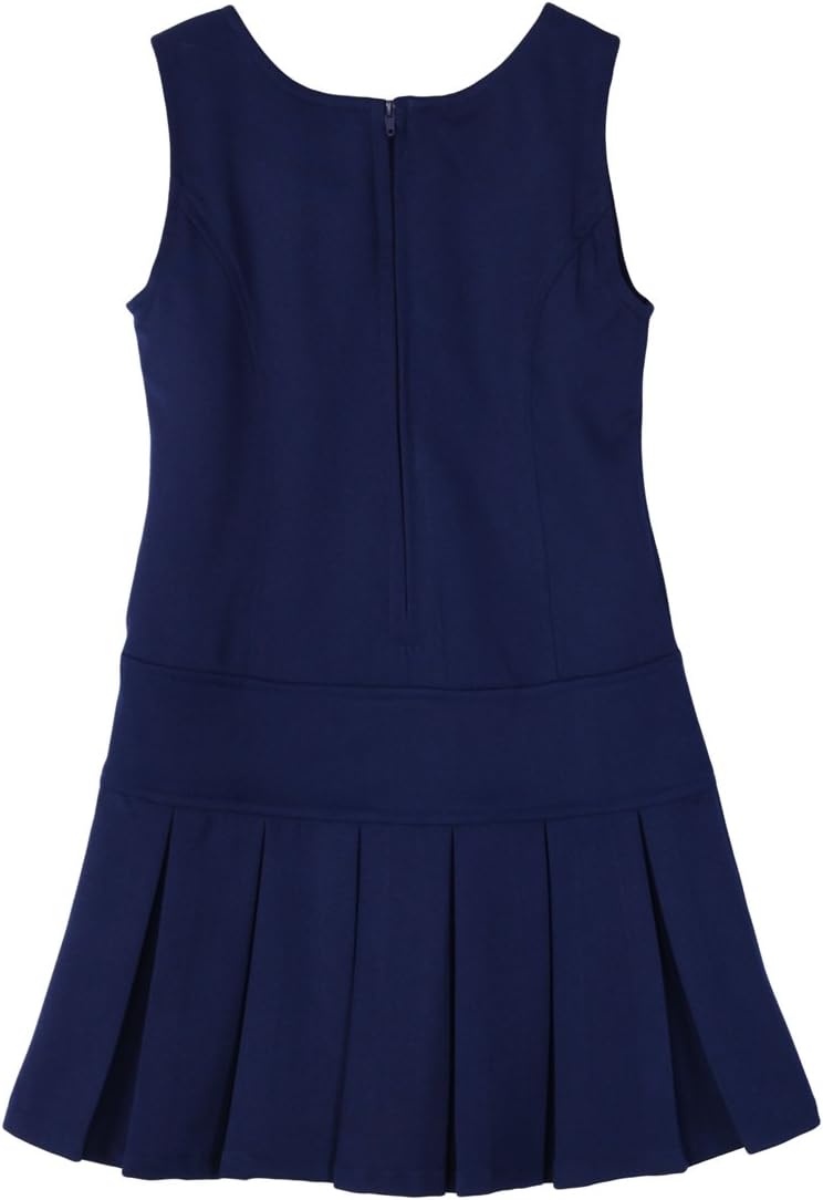 Stretch Fit Pleated Hem Kids Sleeveless Dress