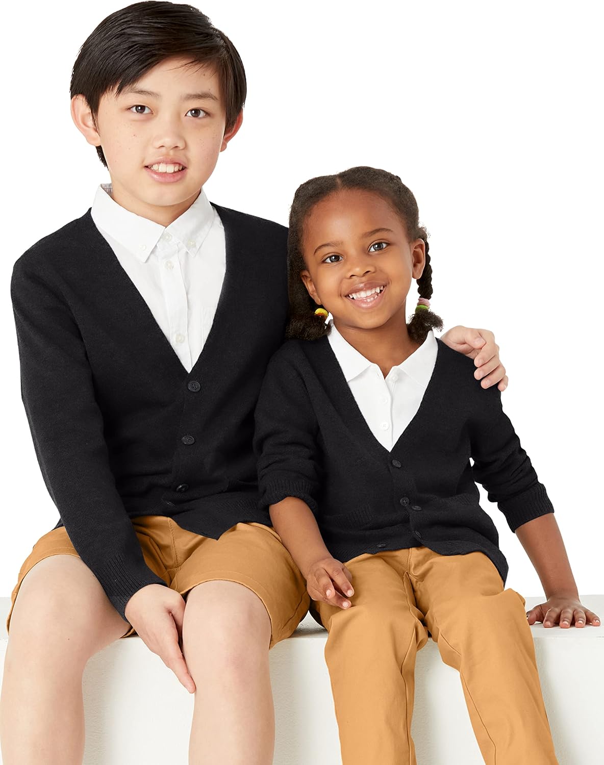 Unisex Kids and Toddlers' Uniform Cotton Cardigan Sweaters, Pack of 2