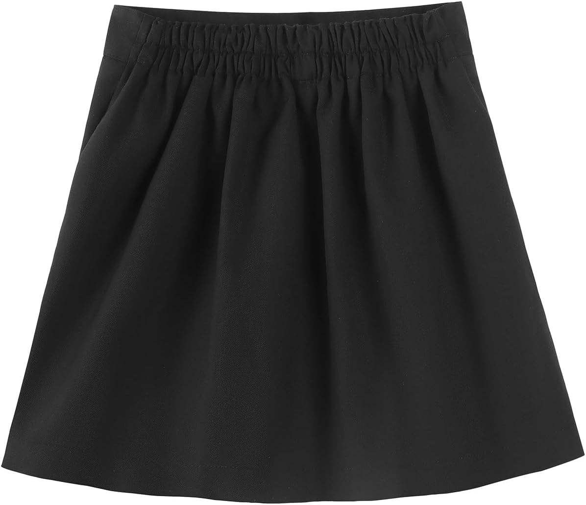 Girls Button Pleated Scooter Skirt School Uniform