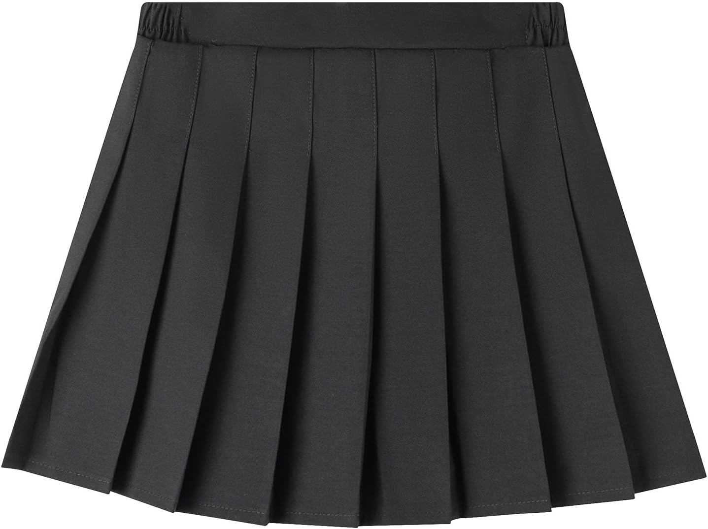 Uniform Pleated Scooter Skirt with Under Shorts Pull On Elastic Waist Skirt