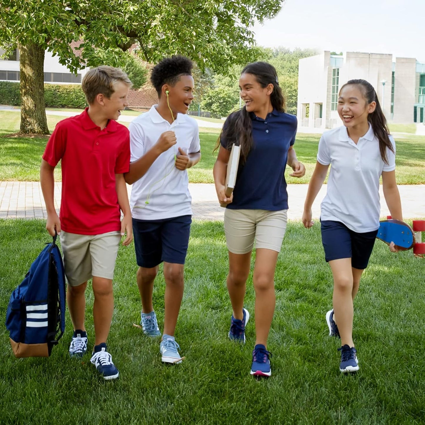 Girls' Big Pull-On Cotton Twill Shorts with Pockets