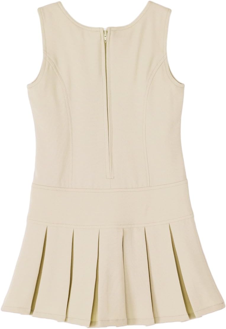 Stretch Fit Pleated Hem Kids Sleeveless Dress