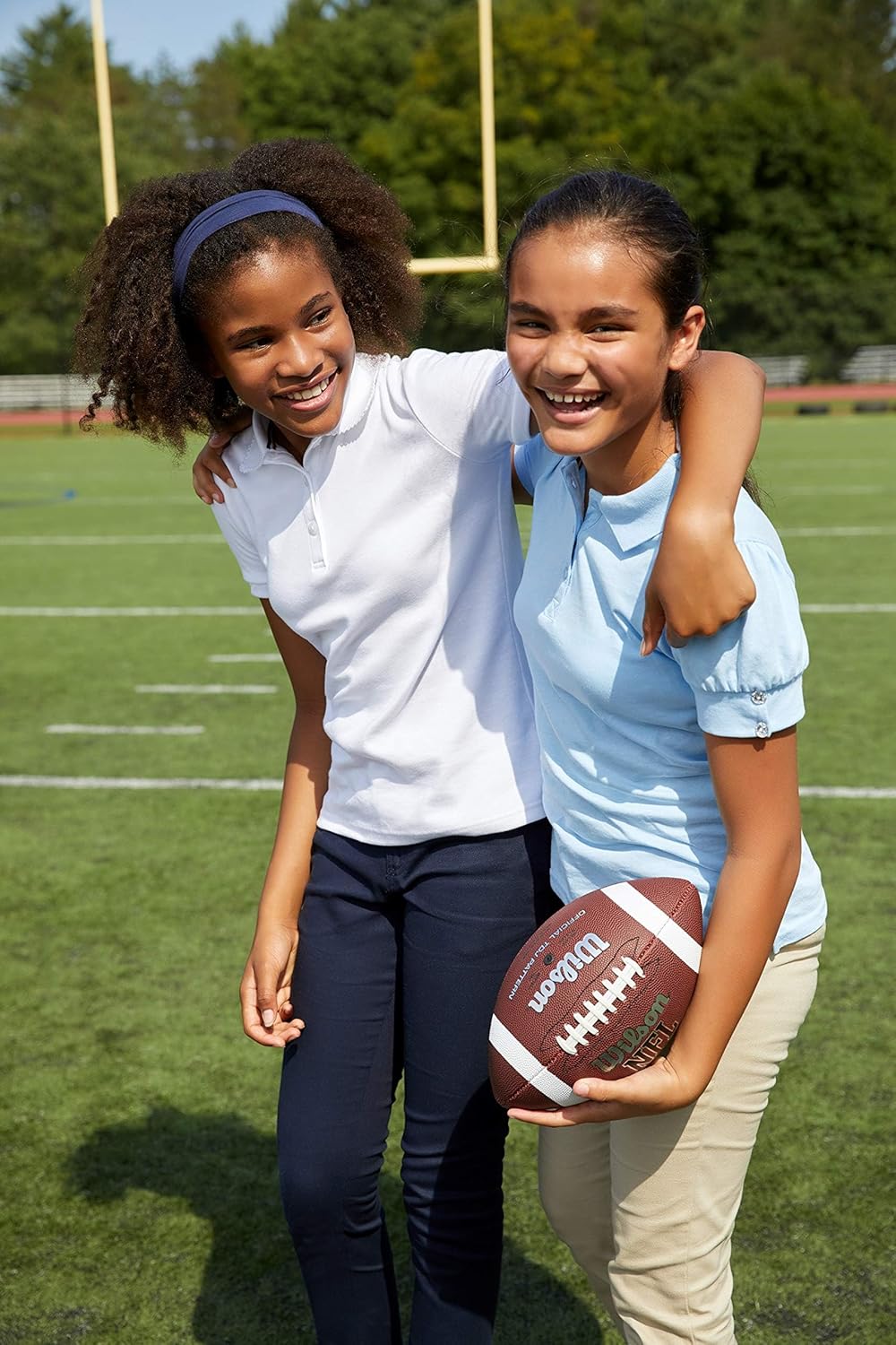 Girls Plus Size' Puff Sleeve Double Button Polo