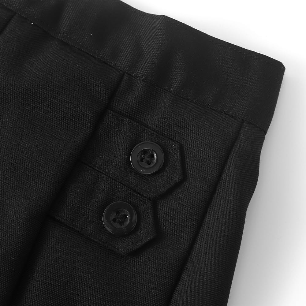 Girls Button Pleated Scooter Skirt School Uniform