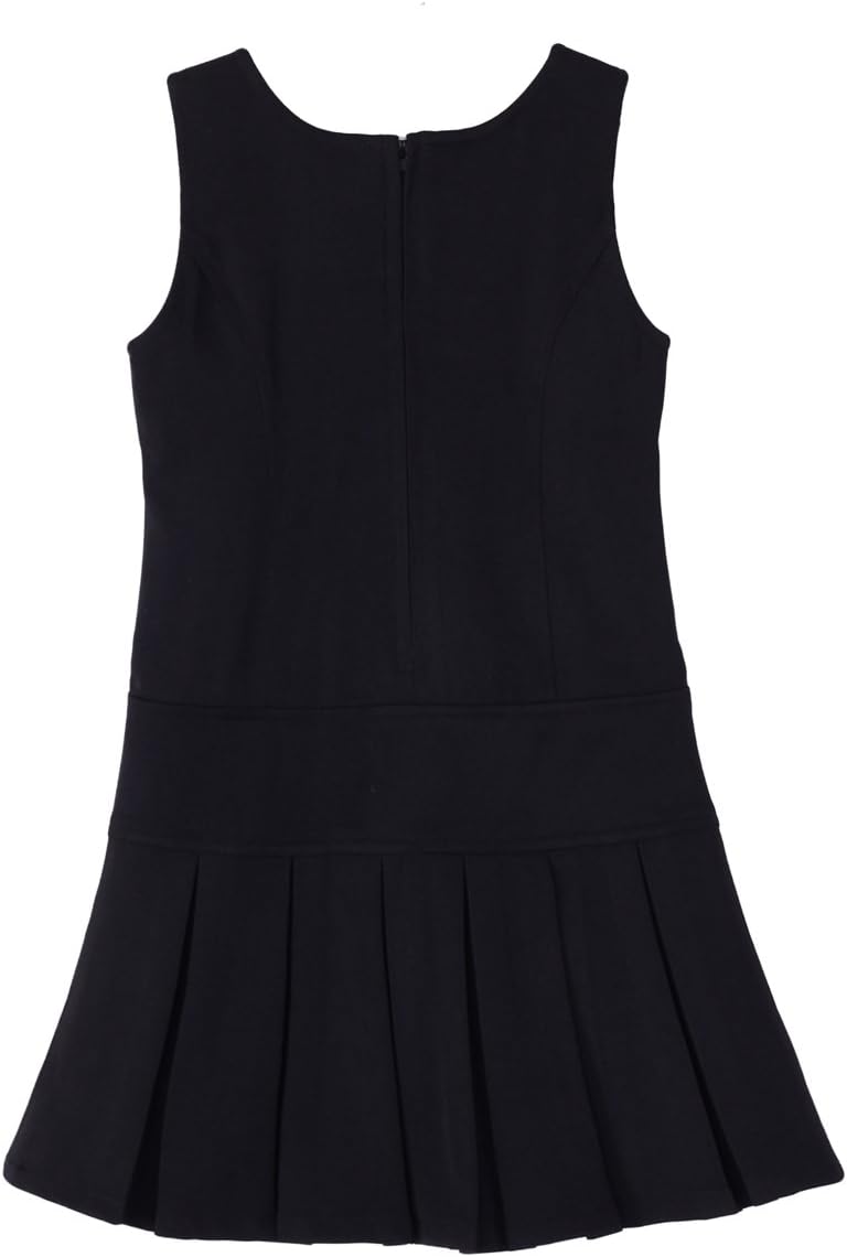 Stretch Fit Pleated Hem Kids Sleeveless Dress