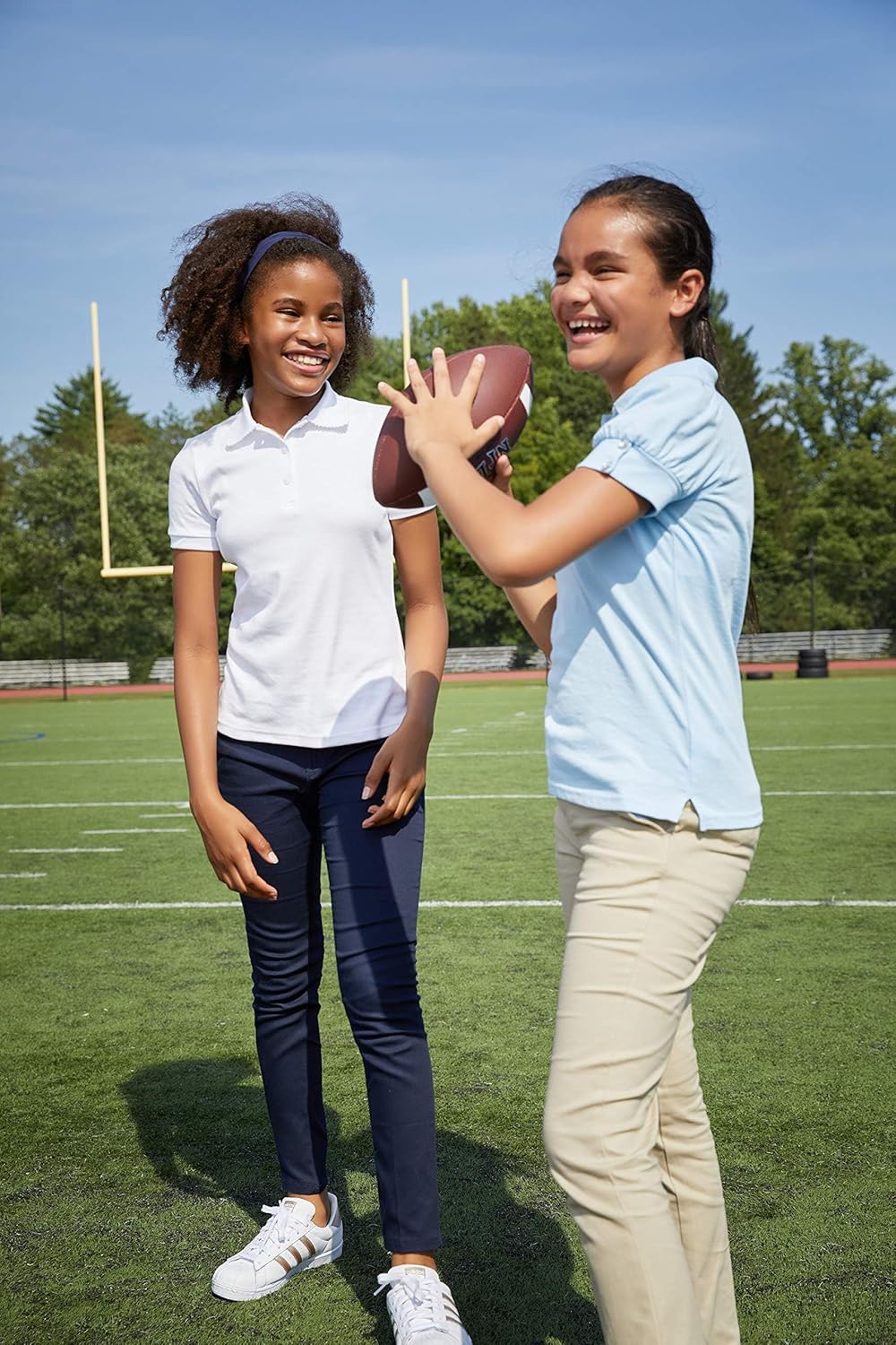 Girls Plus Size' Puff Sleeve Double Button Polo