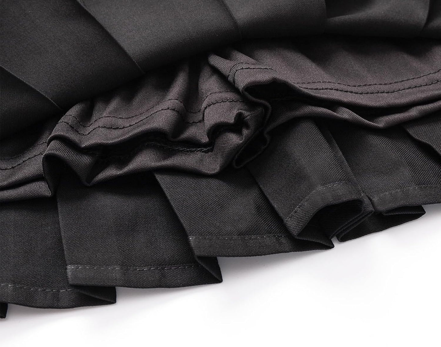 Uniform Pleated Scooter Skirt with Under Shorts Pull On Elastic Waist Skirt