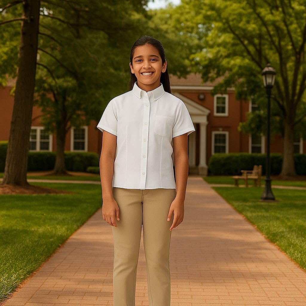 Girls' Short Sleeve Oxford Shirt