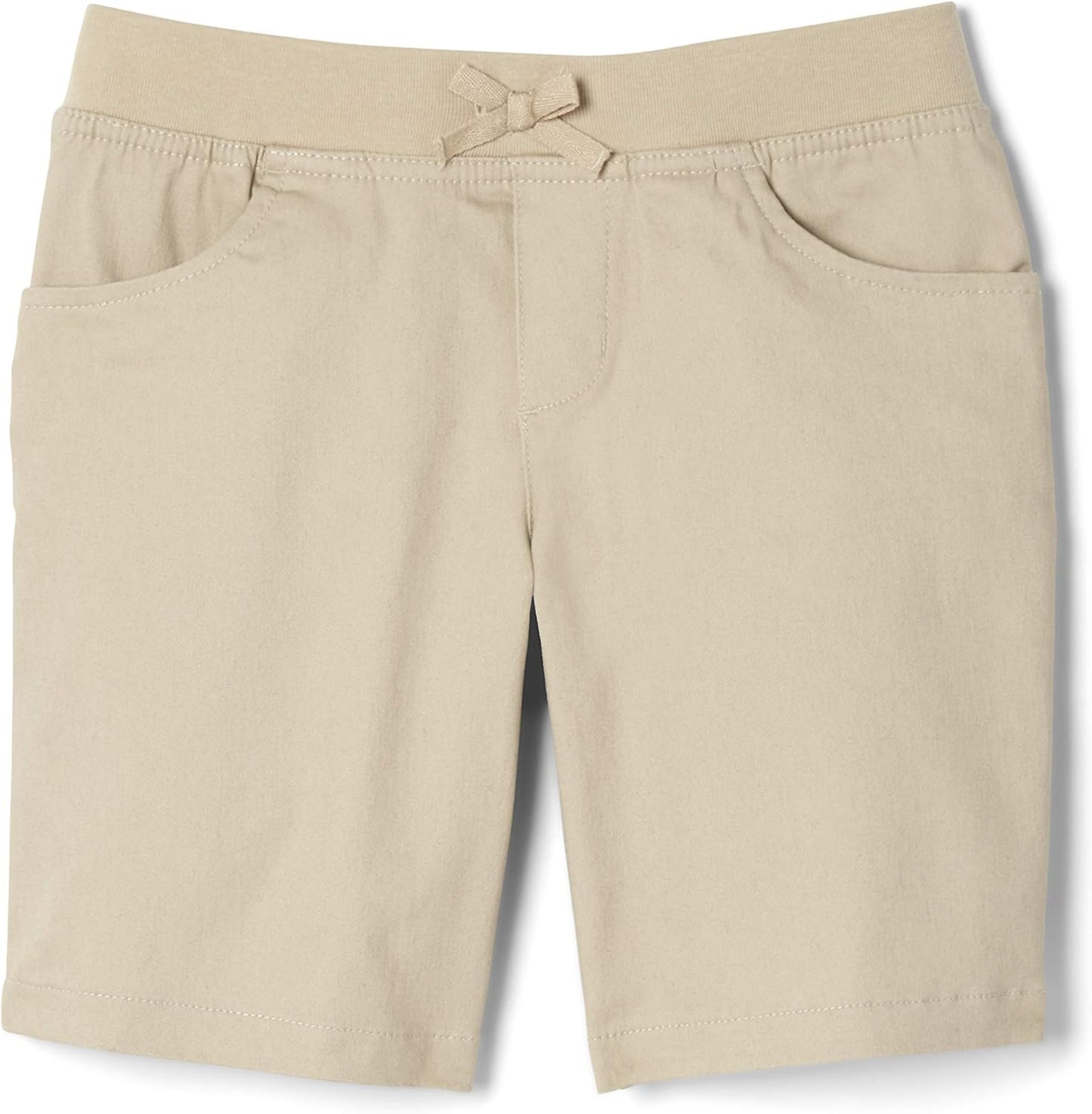 Girls' Big Pull-On Cotton Twill Shorts with Pockets