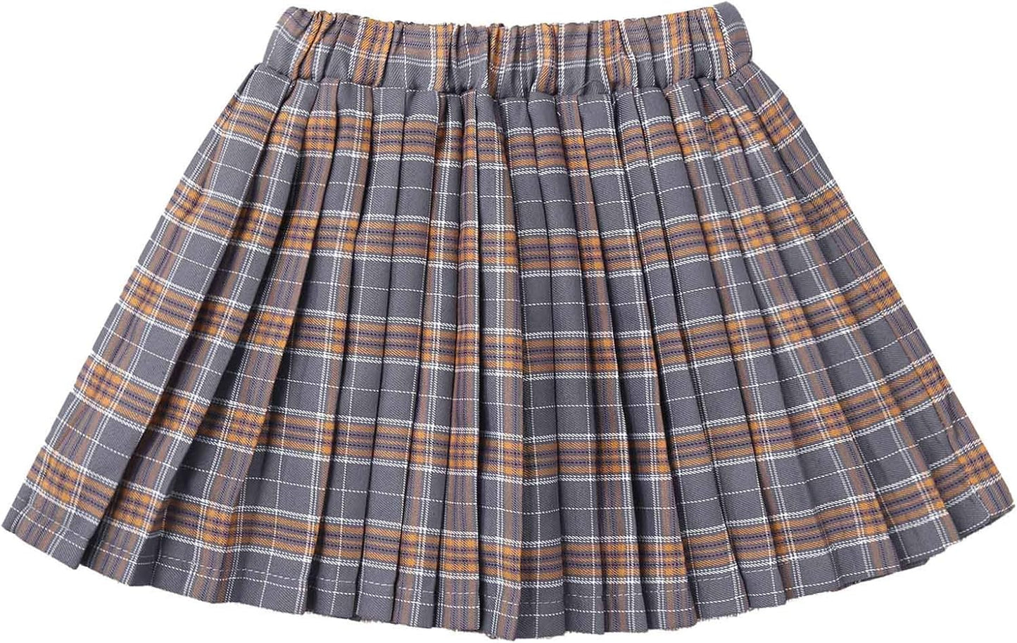 Kids Girls Plaid Pleated Skirt High Waist Skater Tennis Skirts Skorts with Shorts School Girl Uniform