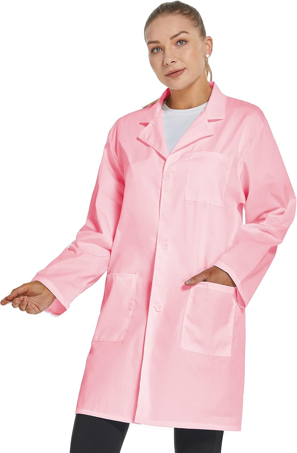 Professional Lab Coat for Women Long Sleeve, White, Unisex