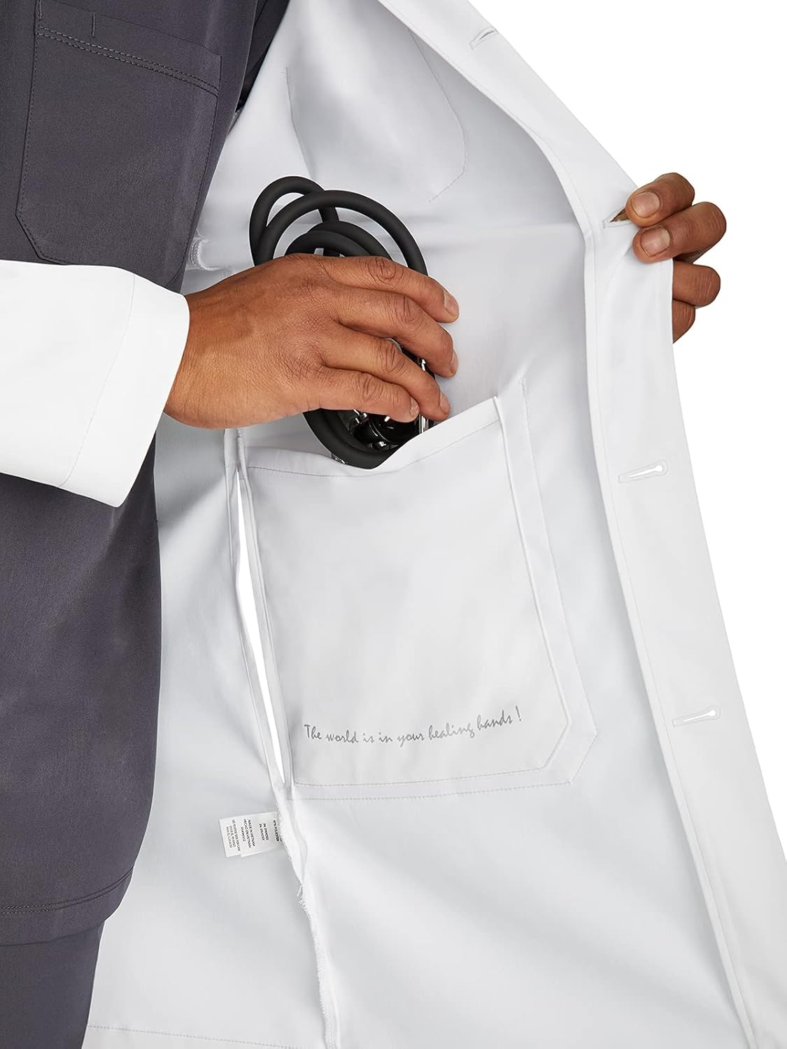 Healing Hands Lab Coat for Men's Luke Labcoat With 5 Pockets & 2-way Stretch Fabric 5151