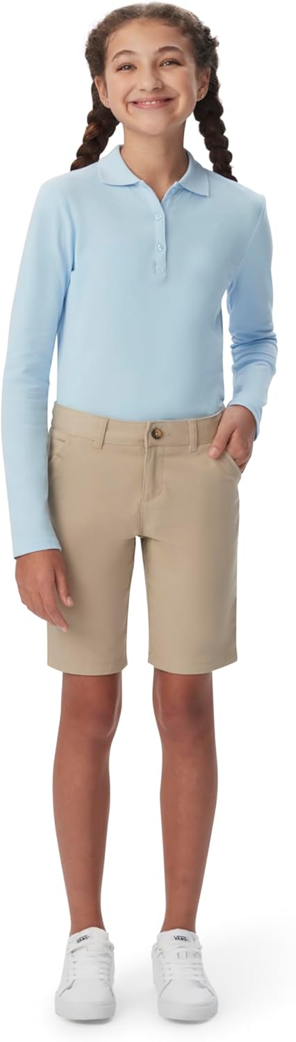 Girls' Adjustable Waist Stretch Twill Bermuda Short