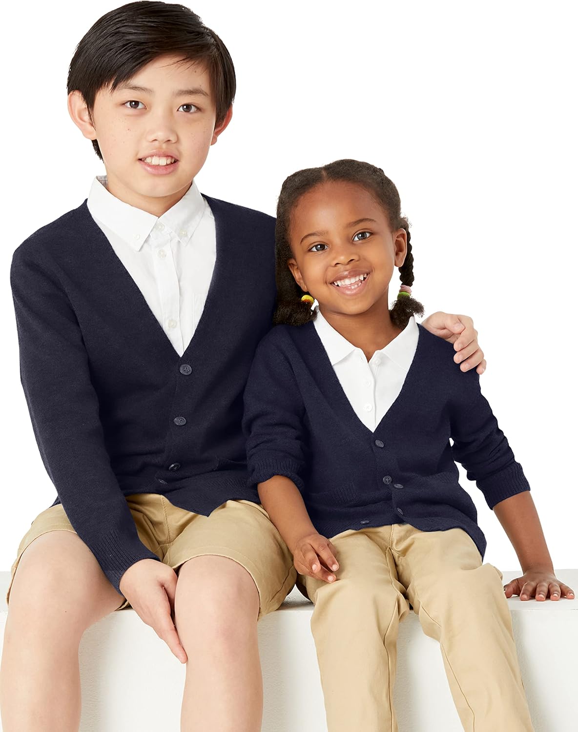 Unisex Kids and Toddlers' Uniform Cotton Cardigan Sweaters, Pack of 2