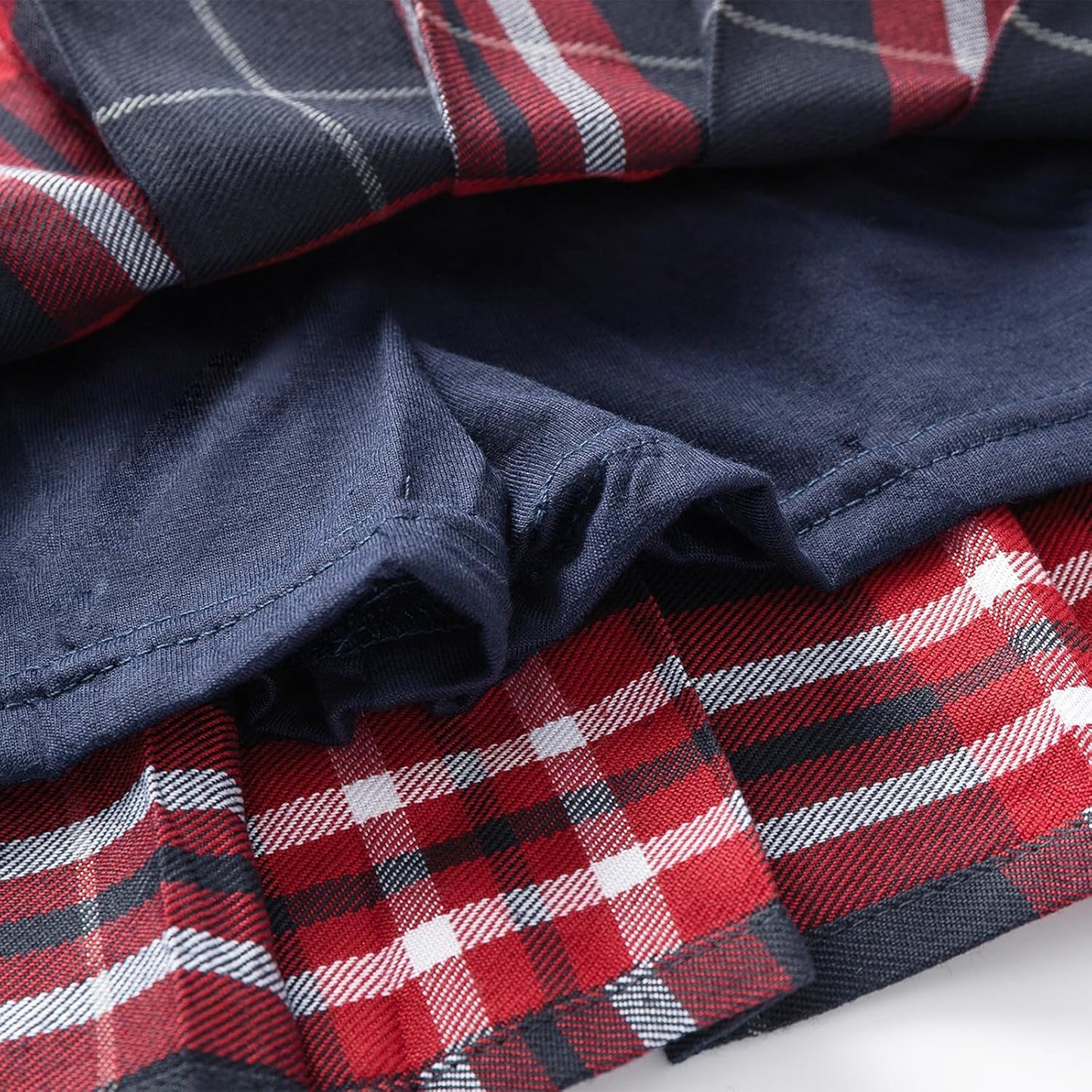 Uniform Pleated Scooter Skirt with Under Shorts Pull On Elastic Waist Skirt