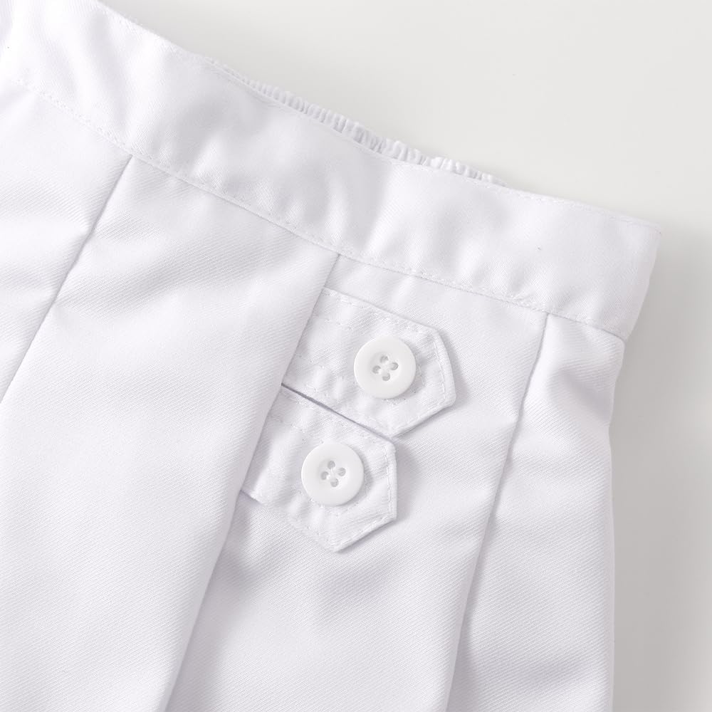 Girls Button Pleated Scooter Skirt School Uniform