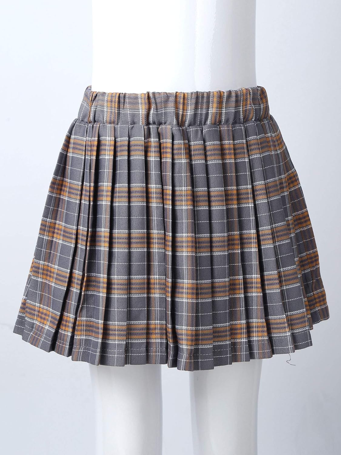 Kids Girls Plaid Pleated Skirt High Waist Skater Tennis Skirts Skorts with Shorts School Girl Uniform