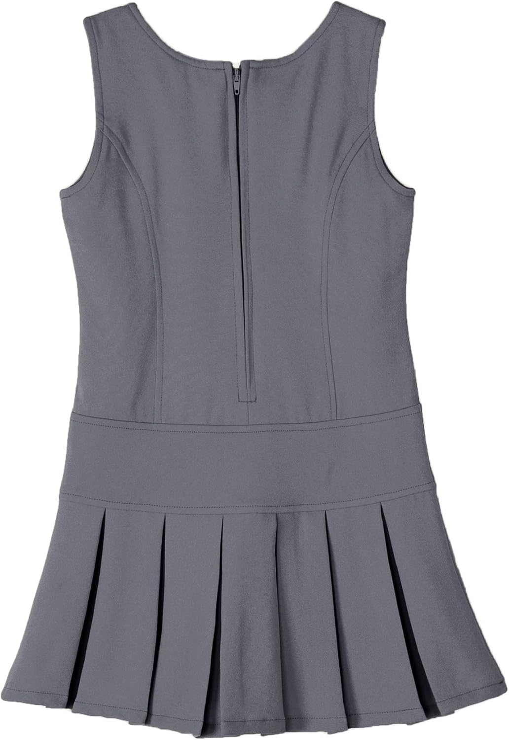 Stretch Fit Pleated Hem Kids Sleeveless Dress