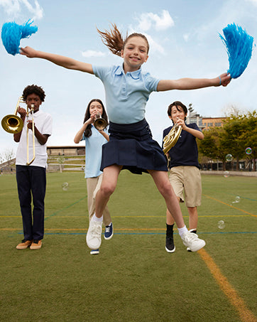 Girls' Short Sleeve Picot Collar Polo School Uniform Shirt (Standard and Plus)