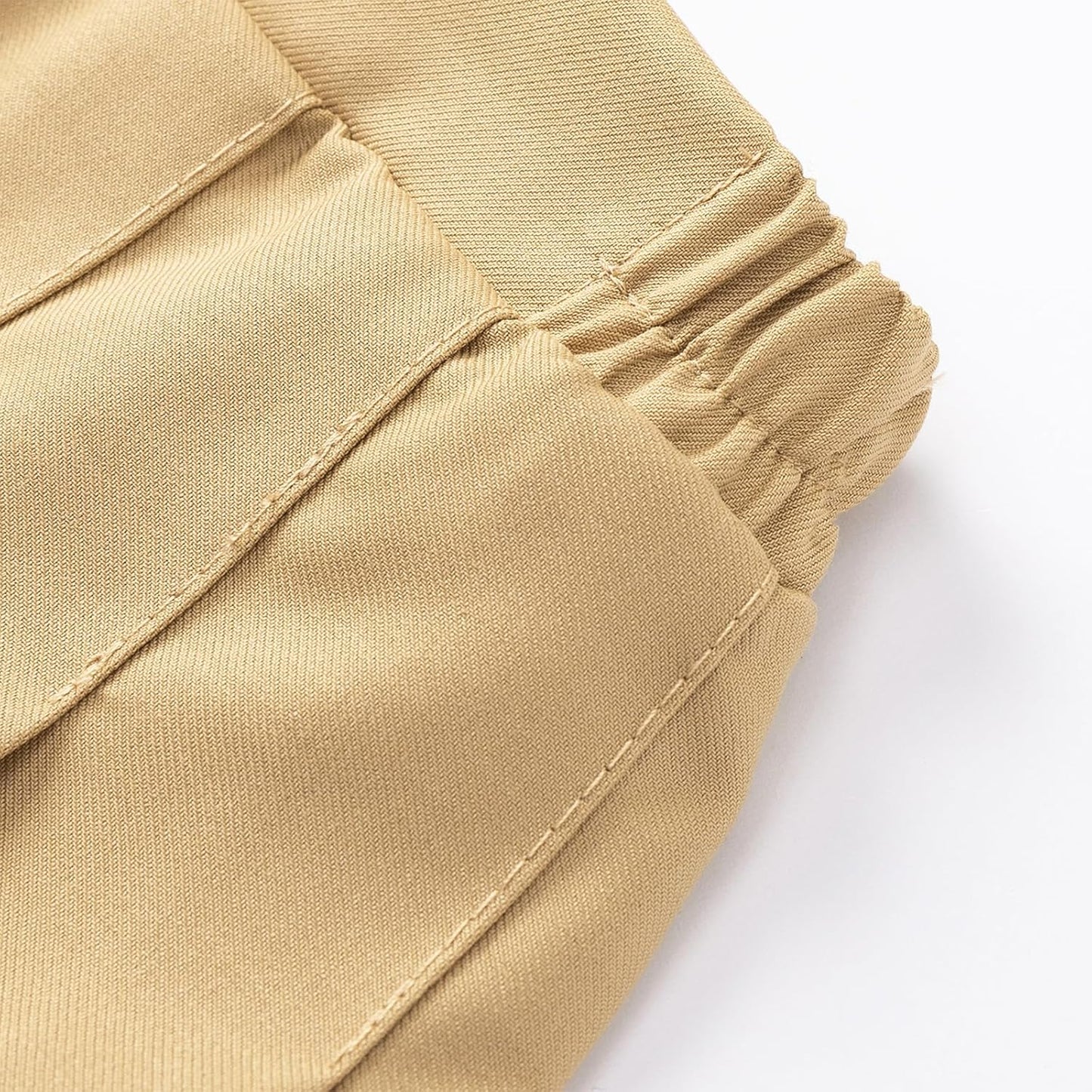 Uniform Pleated Scooter Skirt with Under Shorts Pull On Elastic Waist Skirt