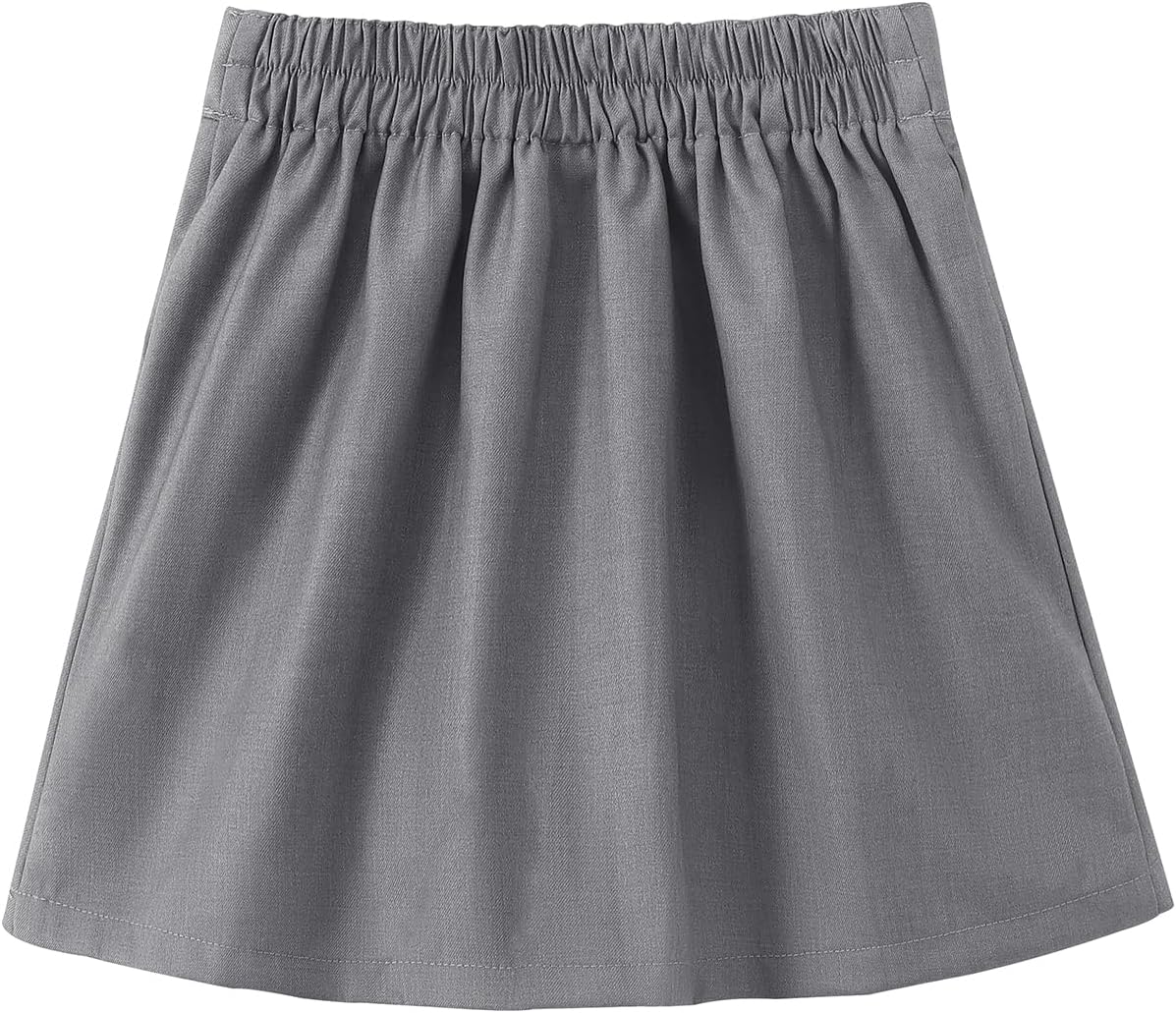 Girls Button Pleated Scooter Skirt School Uniform