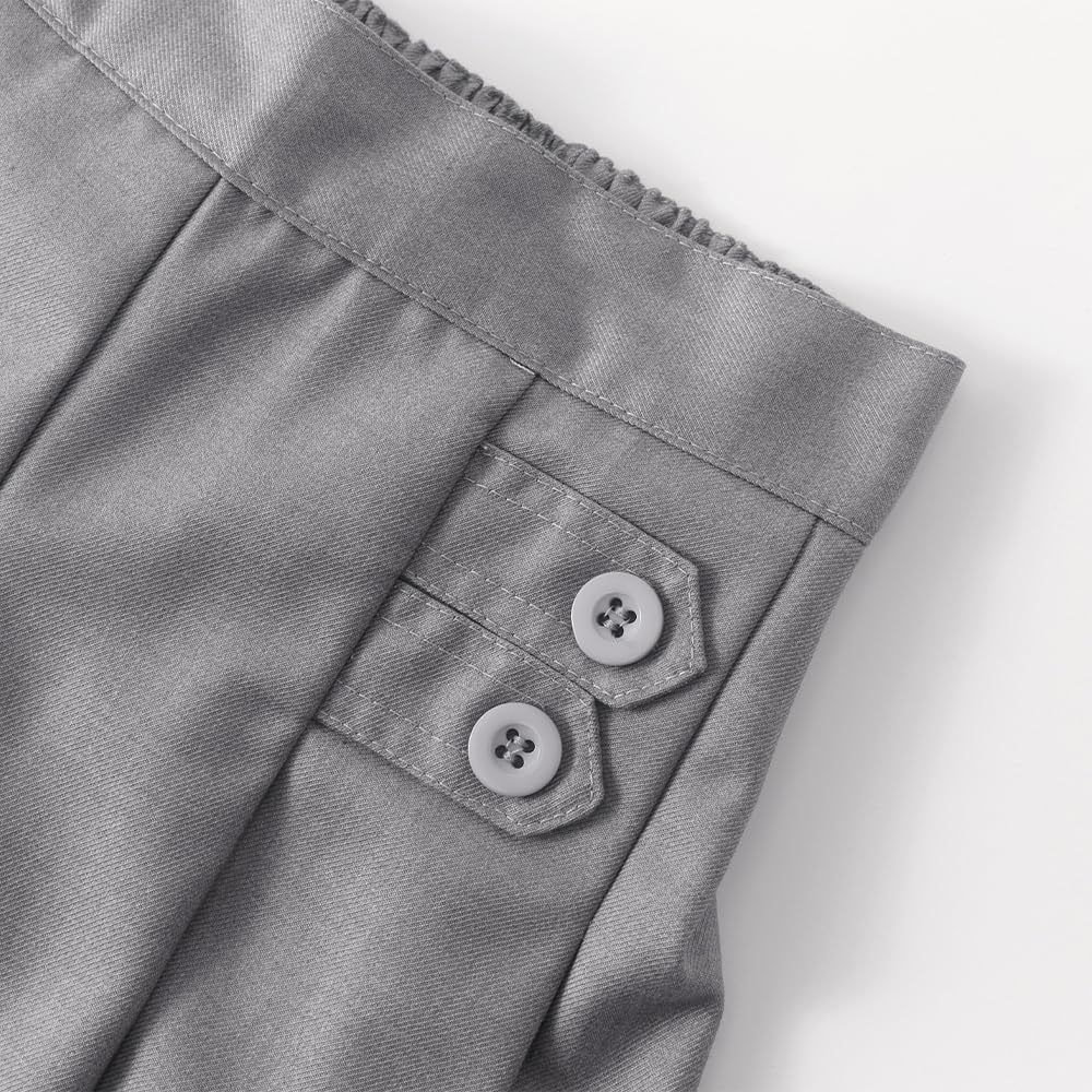 Girls Button Pleated Scooter Skirt School Uniform