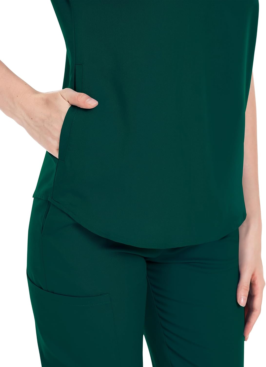 Scrubs Set for Women Nurse Uniform Jogger Suit Stretch Top & Pants with Multi Pocket for Nurse Esthetician Workwear