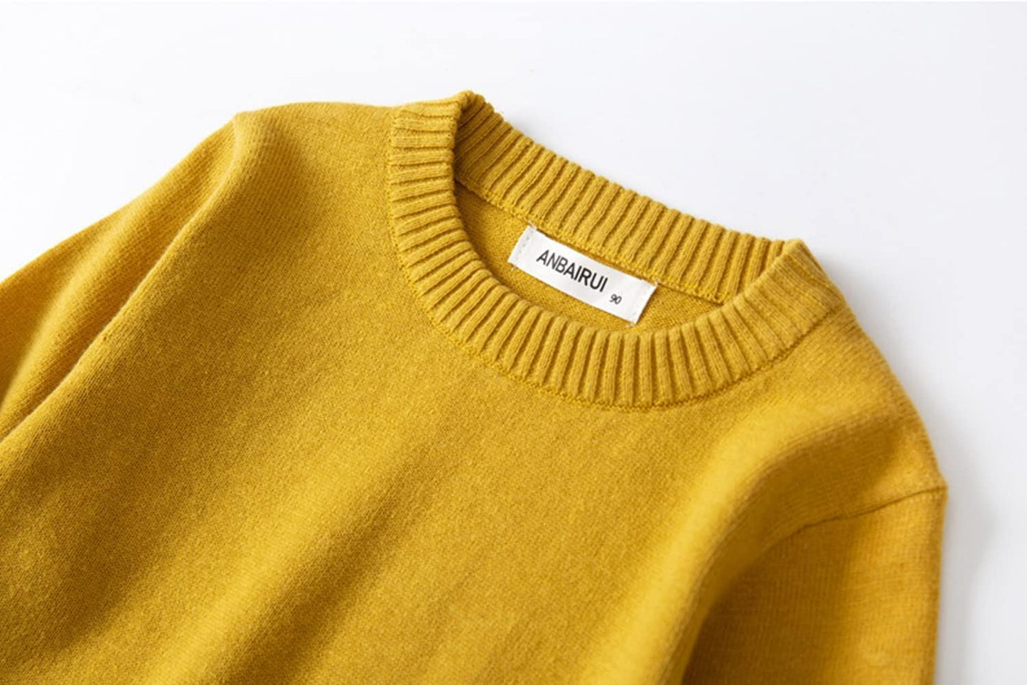 Boys and Girls' Uniform Cotton Crew-Neck Sweaters Long Sleeve Pullover Knit Sweater
