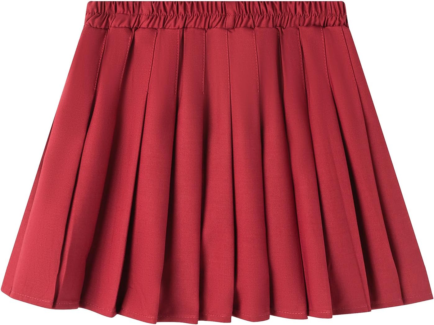 Uniform Pleated Scooter Skirt with Under Shorts Pull On Elastic Waist Skirt