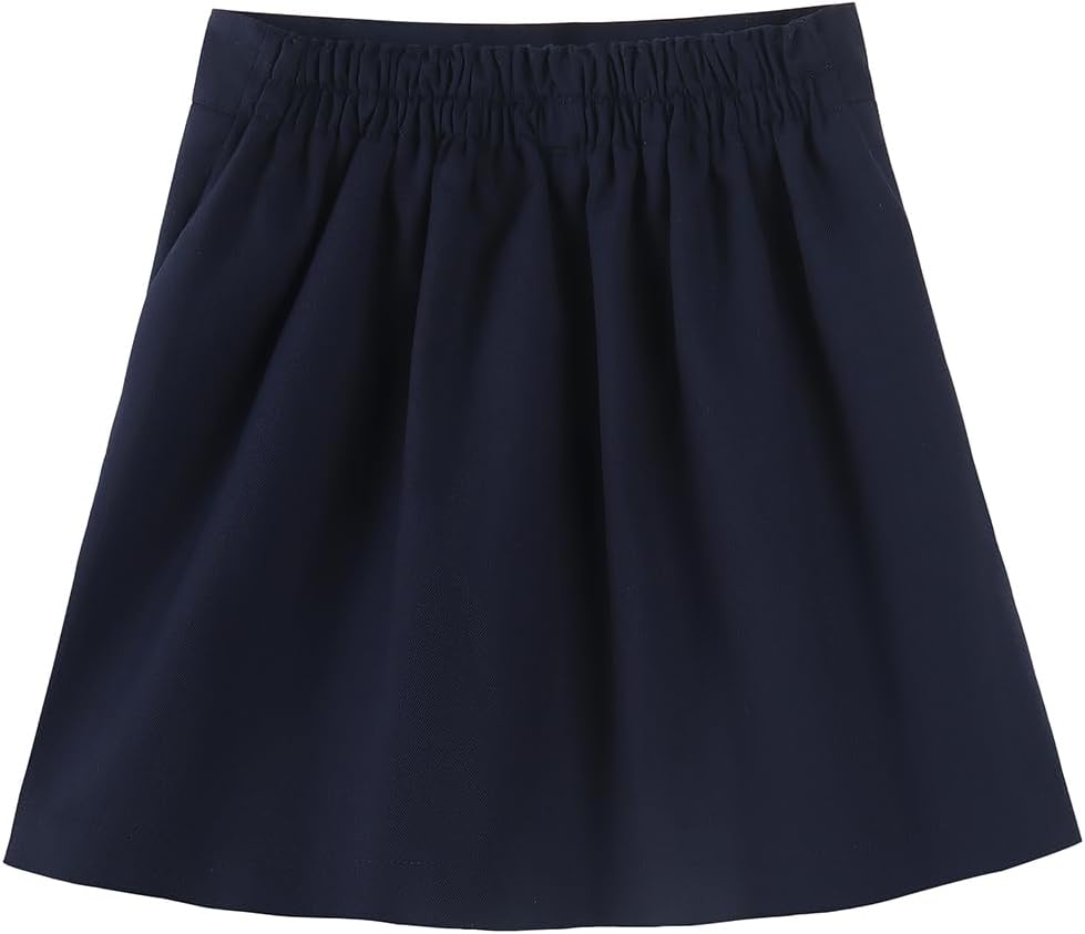 Girls Button Pleated Scooter Skirt School Uniform