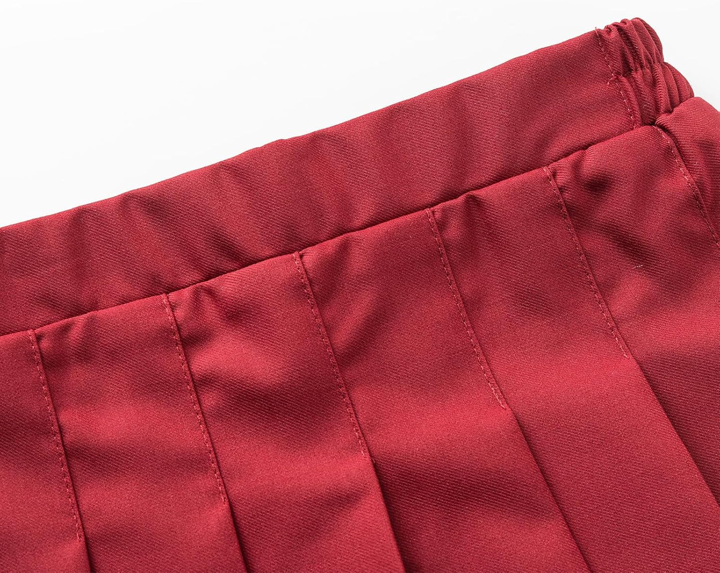 Uniform Pleated Scooter Skirt with Under Shorts Pull On Elastic Waist Skirt