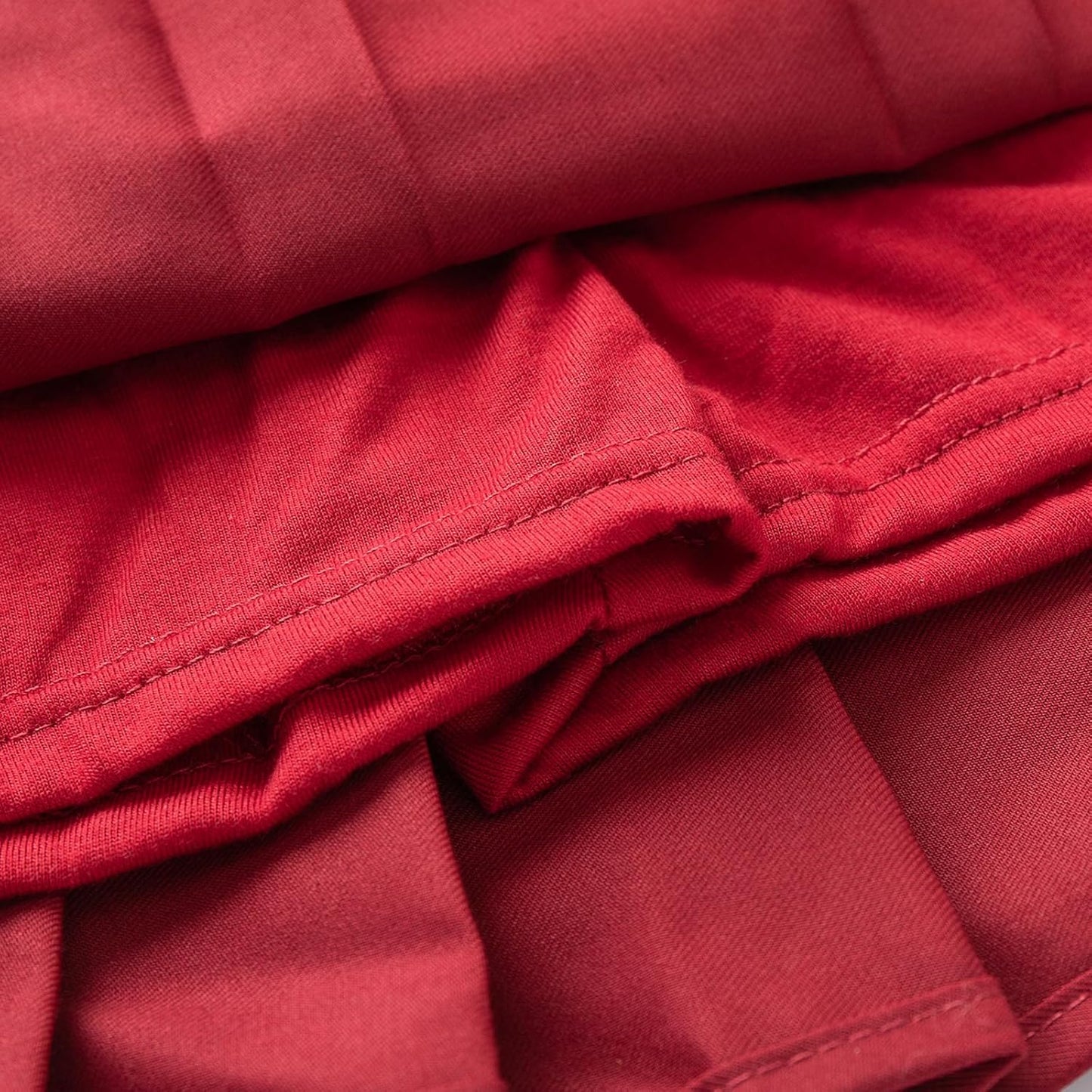 Uniform Pleated Scooter Skirt with Under Shorts Pull On Elastic Waist Skirt