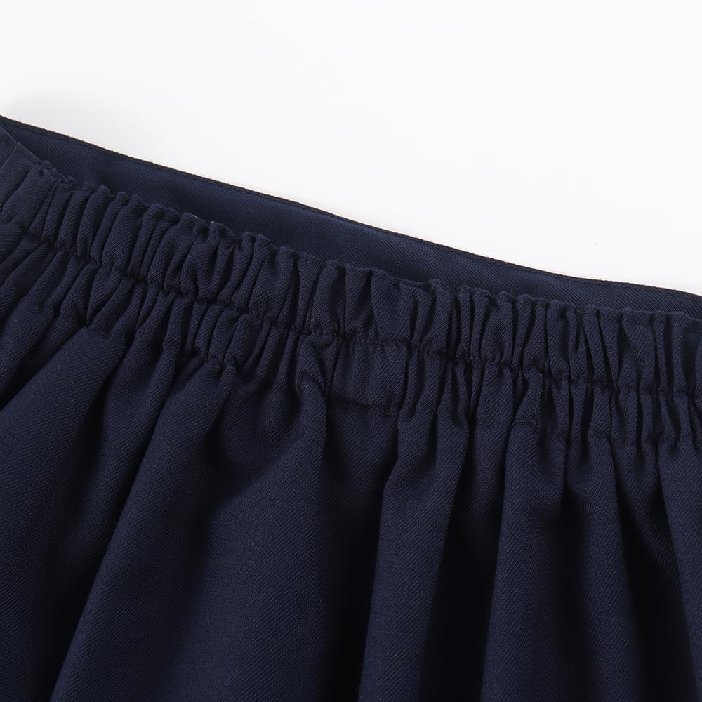 Girls Button Pleated Scooter Skirt School Uniform