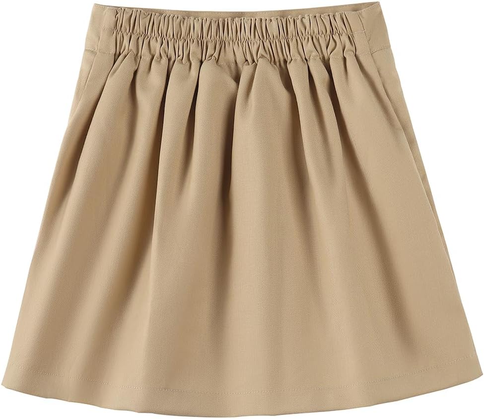 Girls Button Pleated Scooter Skirt School Uniform