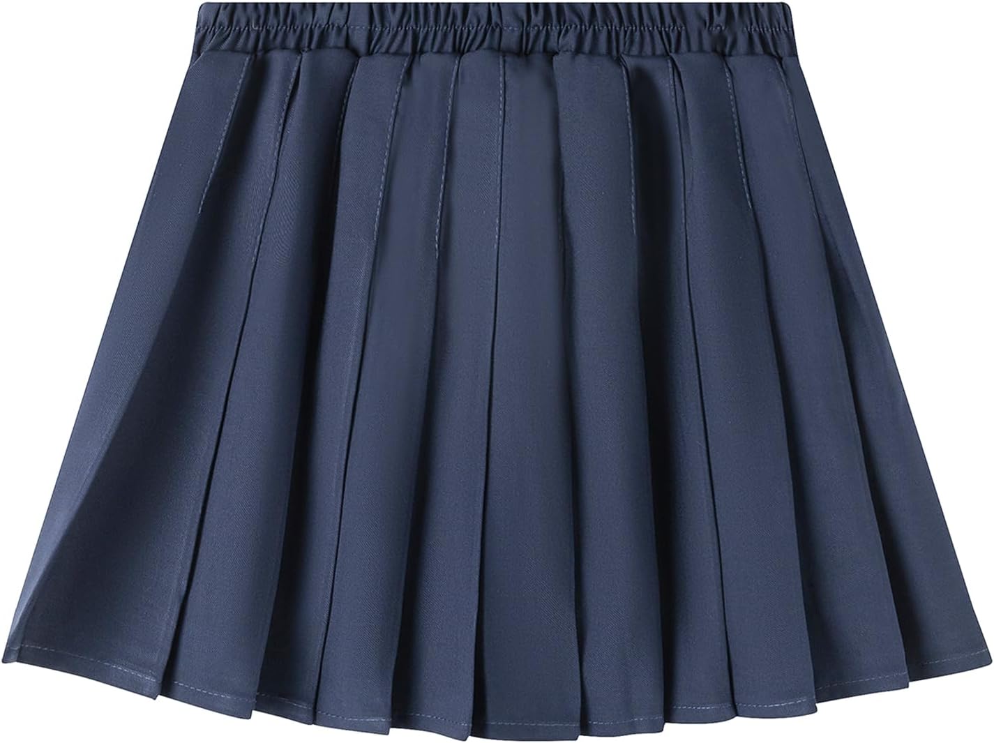 Uniform Pleated Scooter Skirt with Under Shorts Pull On Elastic Waist Skirt
