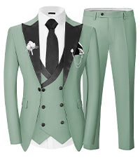 Wangyue Mens Suit 3 Piece Slim Fit Suit for Men Formal Business Suit Wedding Groom Prom Tuxedo Dinner Party