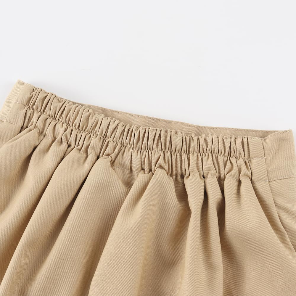 Girls Button Pleated Scooter Skirt School Uniform