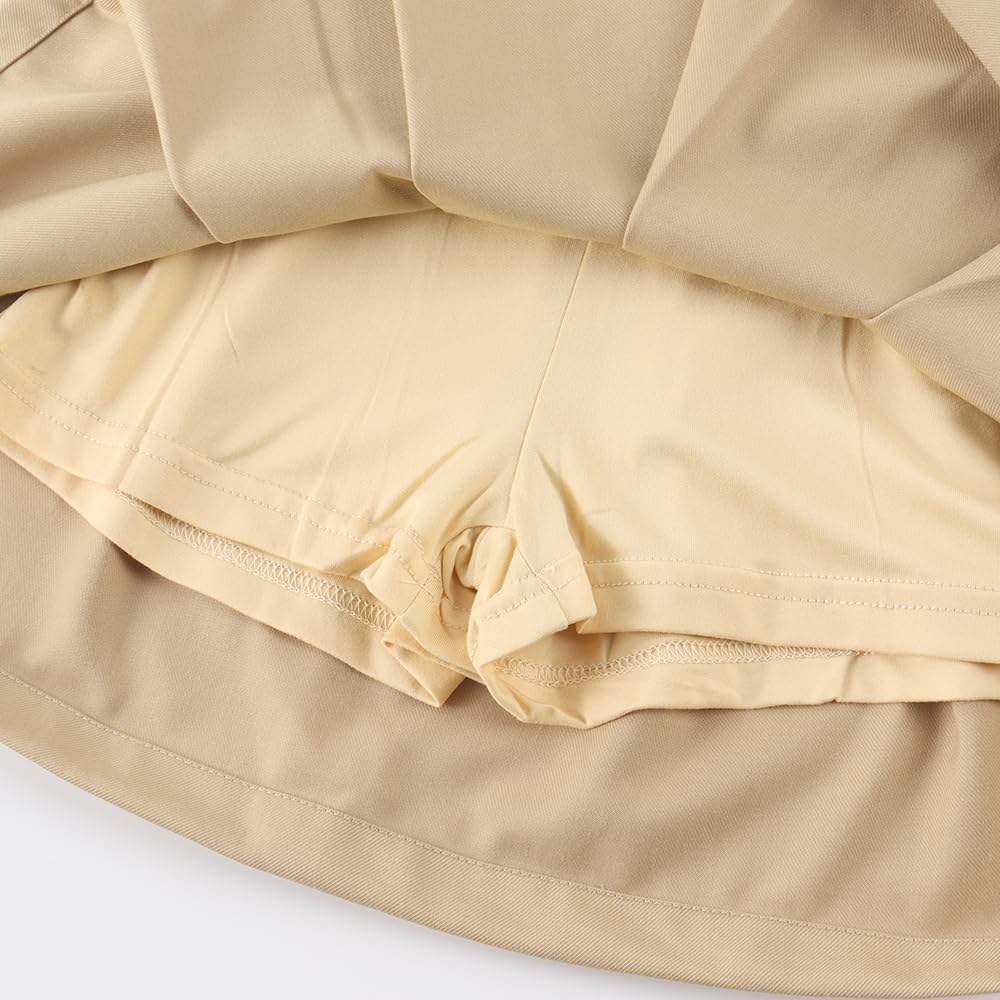 Girls Button Pleated Scooter Skirt School Uniform