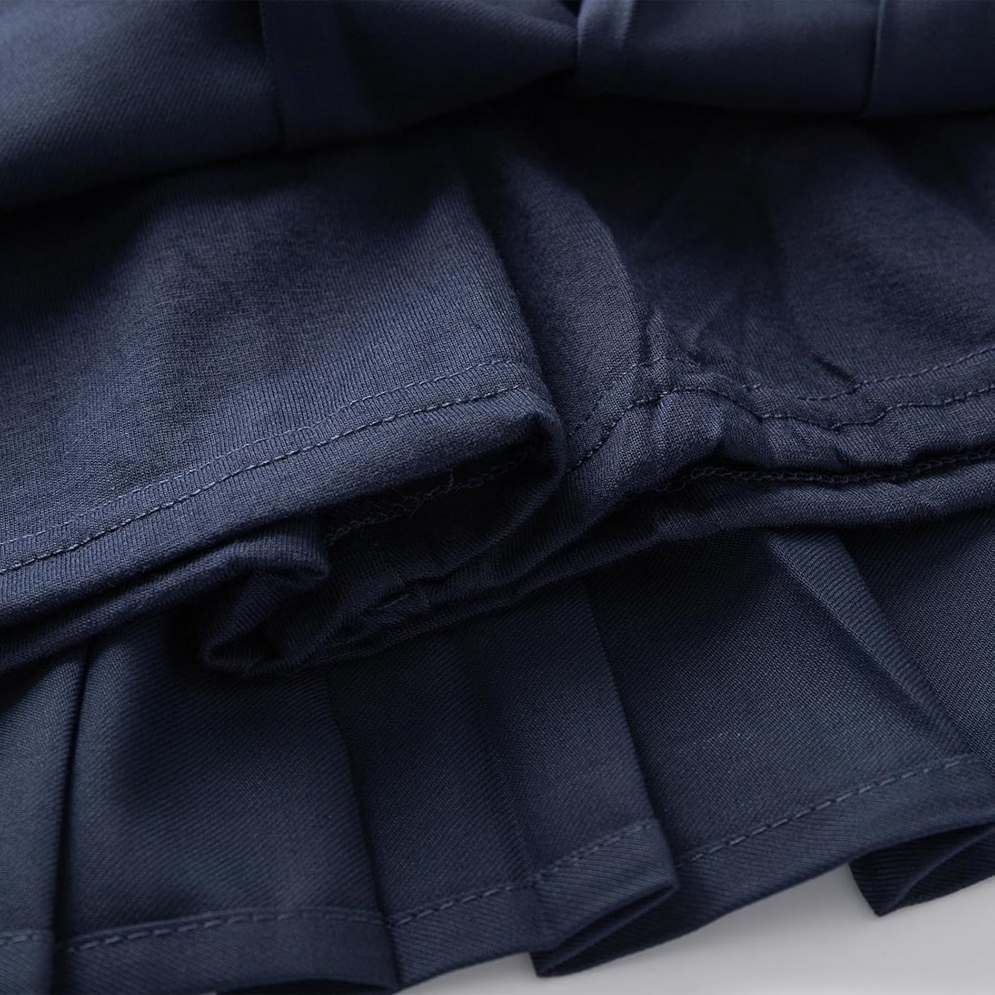 Uniform Pleated Scooter Skirt with Under Shorts Pull On Elastic Waist Skirt