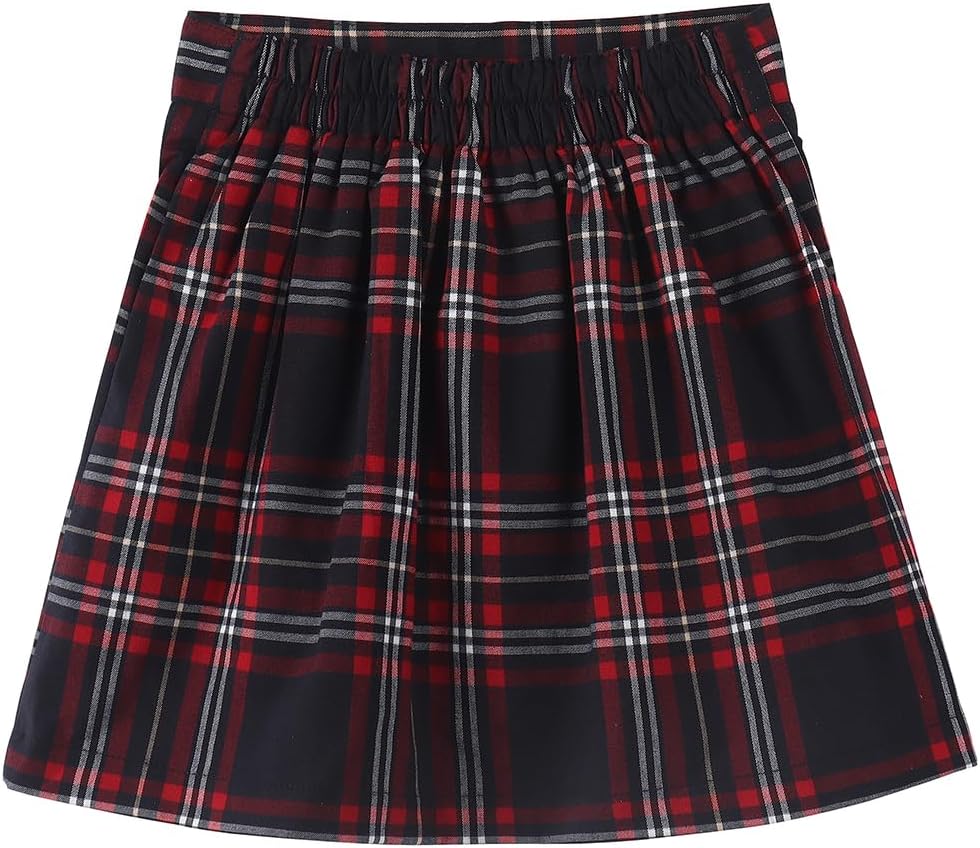 Girls Button Pleated Scooter Skirt School Uniform