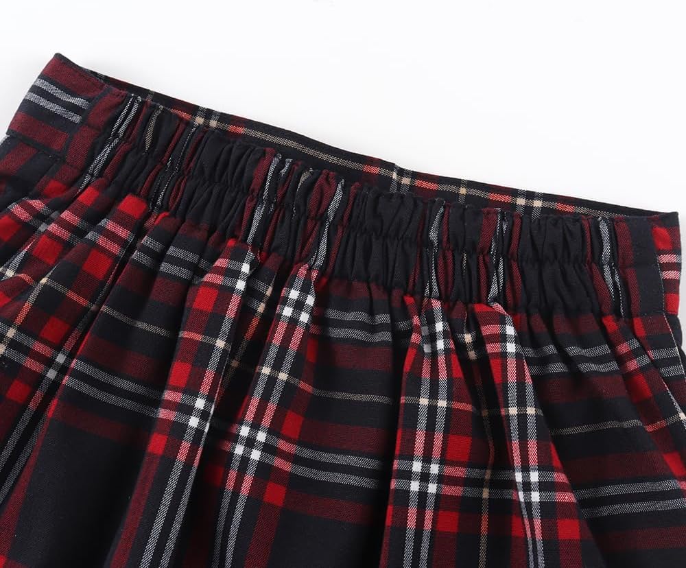 Girls Button Pleated Scooter Skirt School Uniform