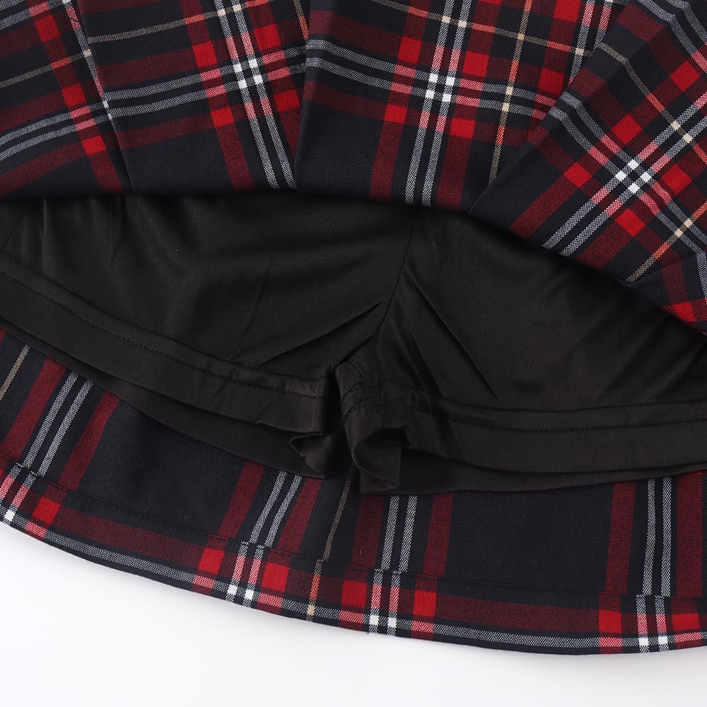 Girls Button Pleated Scooter Skirt School Uniform