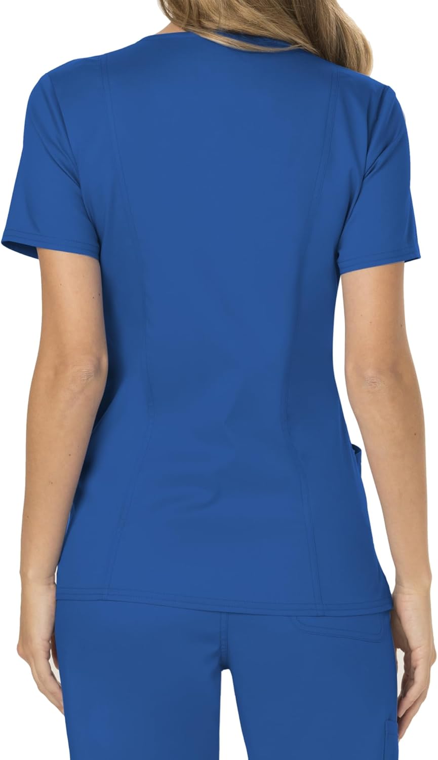 Scrubs for Women Mock Wrap Top with 3 Pocket, Back Princess Seams WW610
