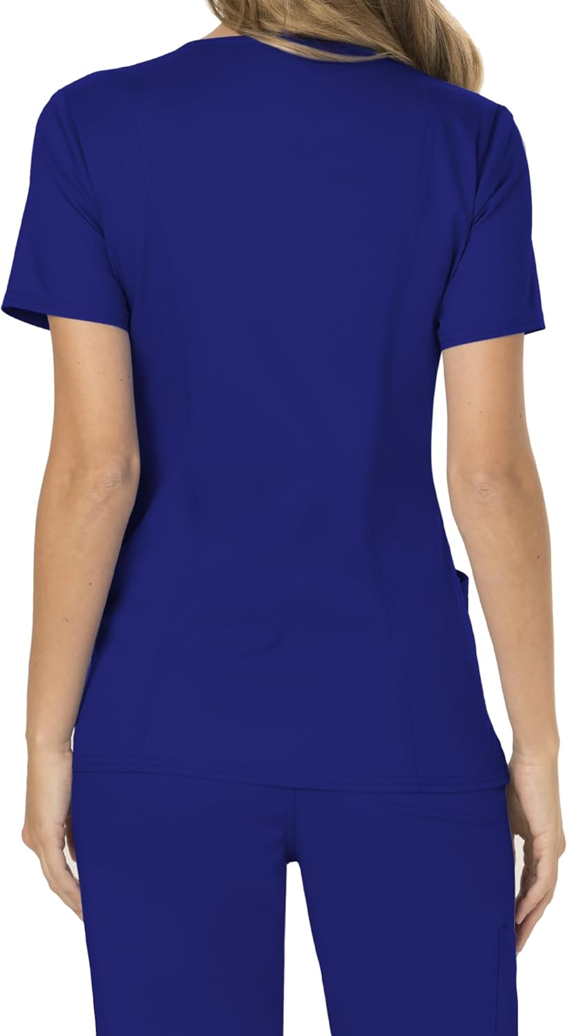 Scrubs for Women Mock Wrap Top with 3 Pocket, Back Princess Seams WW610