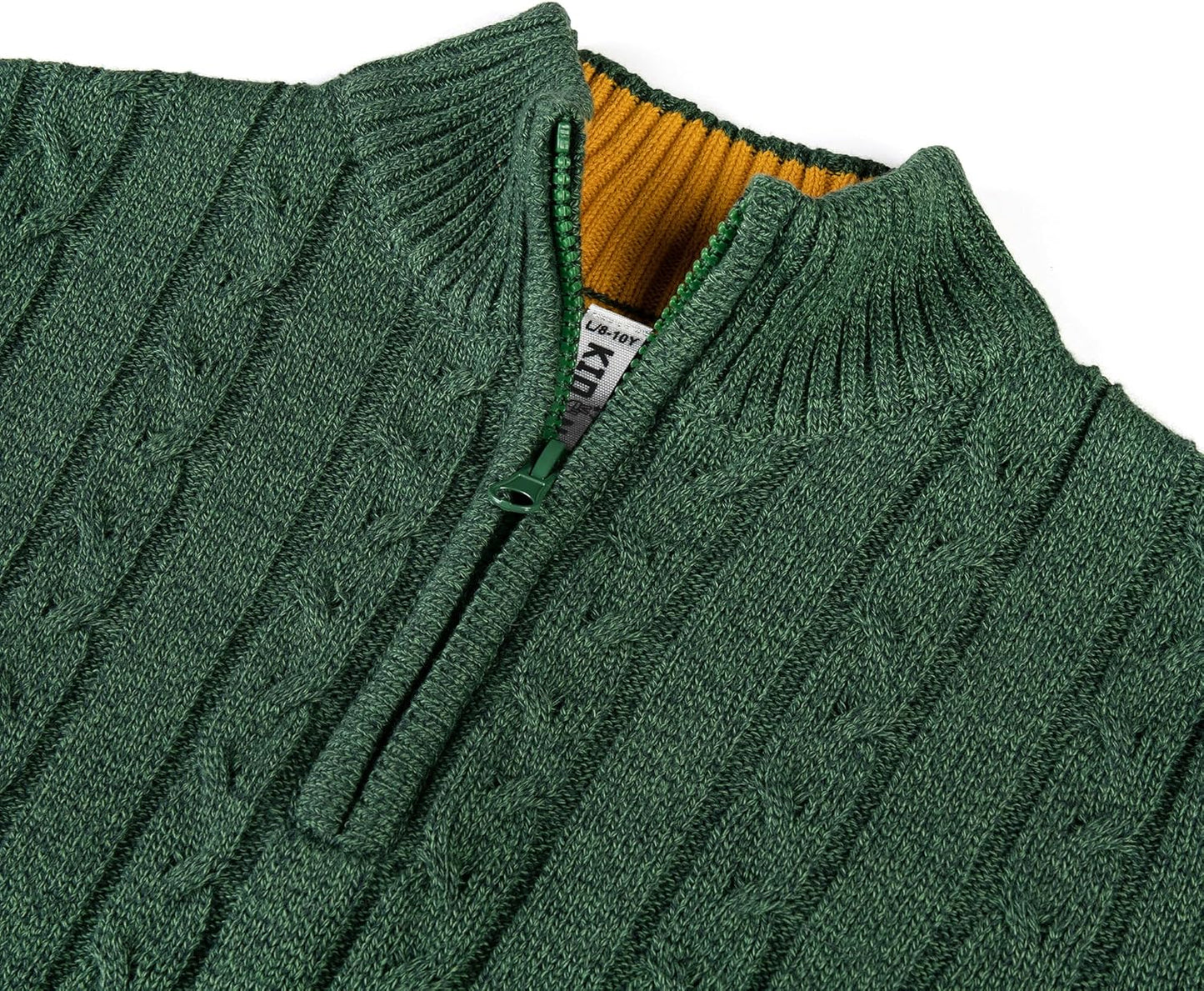 Kid Nation Boys Sweater 100% Cotton Quarter Zip Sweater Kids Cable Knit Casual Pullover (Previously Amazon Essentials)