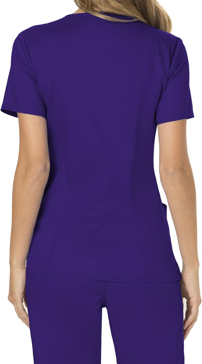 Scrubs for Women Mock Wrap Top with 3 Pocket, Back Princess Seams WW610