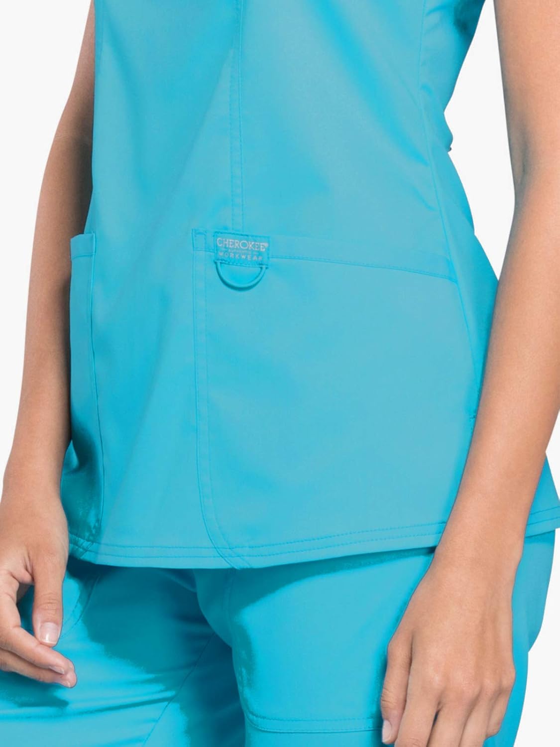 Scrubs for Women Mock Wrap Top with 3 Pocket, Back Princess Seams WW610