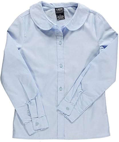 Girls' Long Sleeve Woven Shirt with Peter Pan Collar (Standard & Plus)