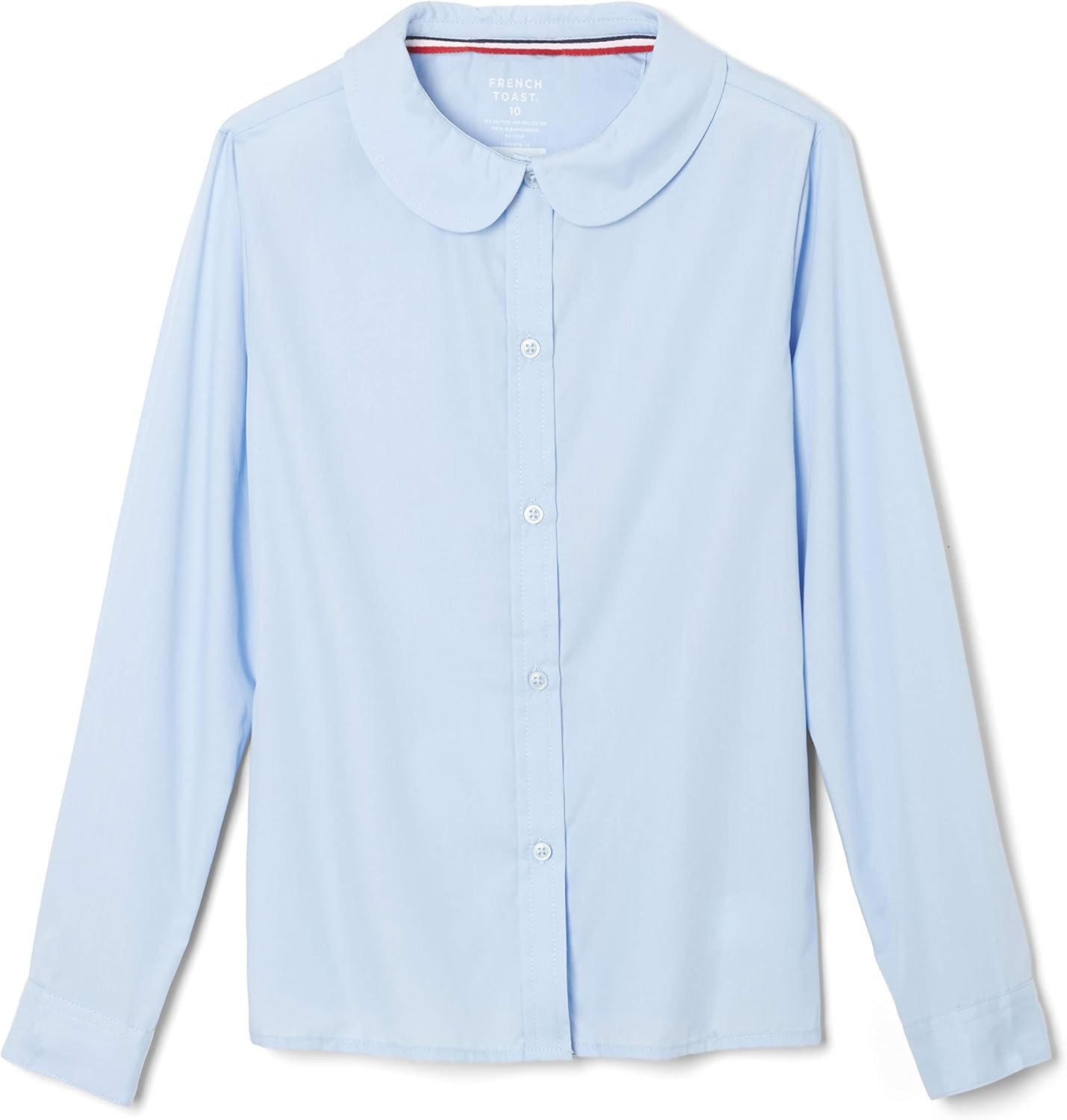Girls' Long Sleeve Woven Shirt with Peter Pan Collar (Standard & Plus)