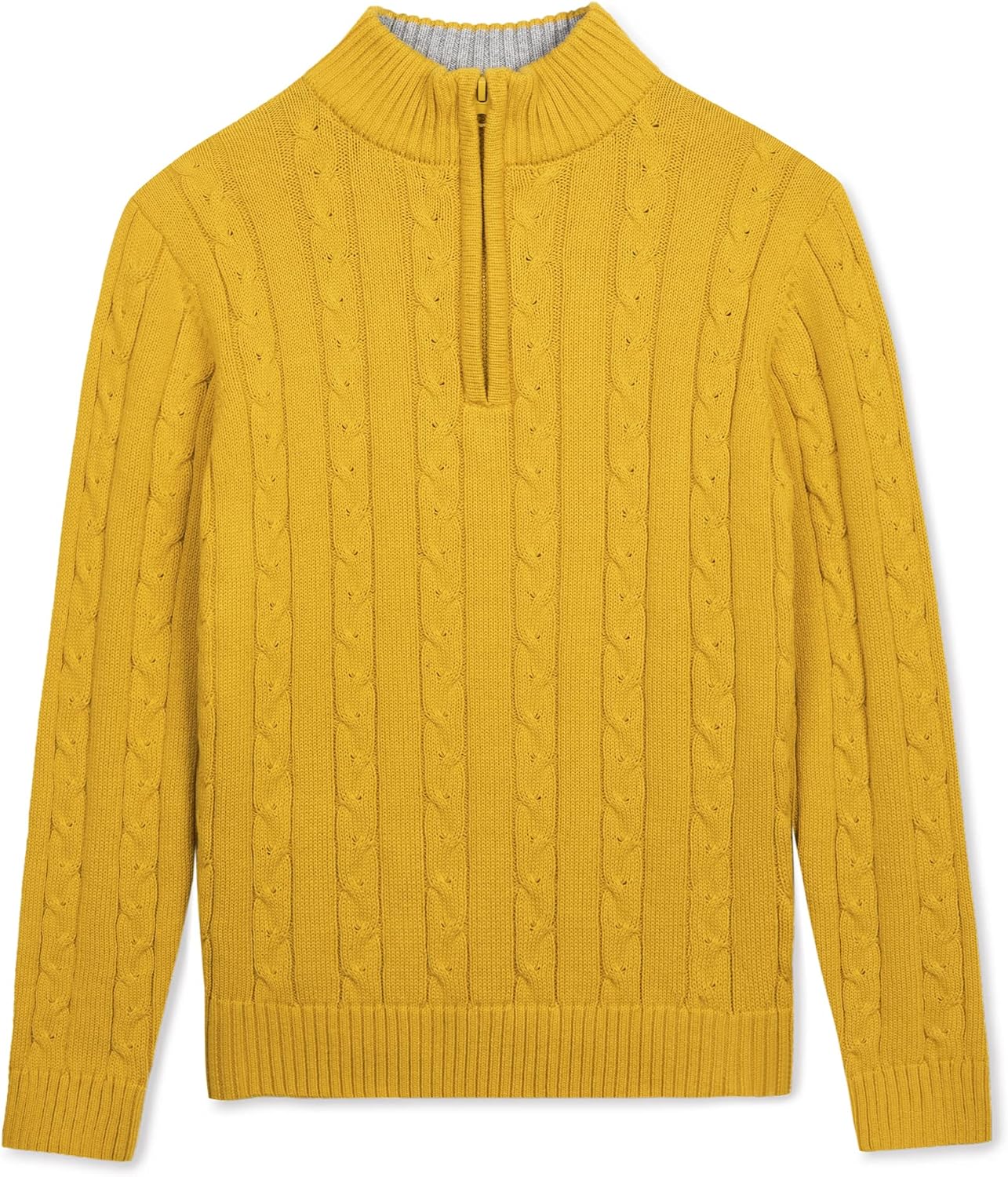 Kid Nation Boys Sweater 100% Cotton Quarter Zip Sweater Kids Cable Knit Casual Pullover (Previously Amazon Essentials)